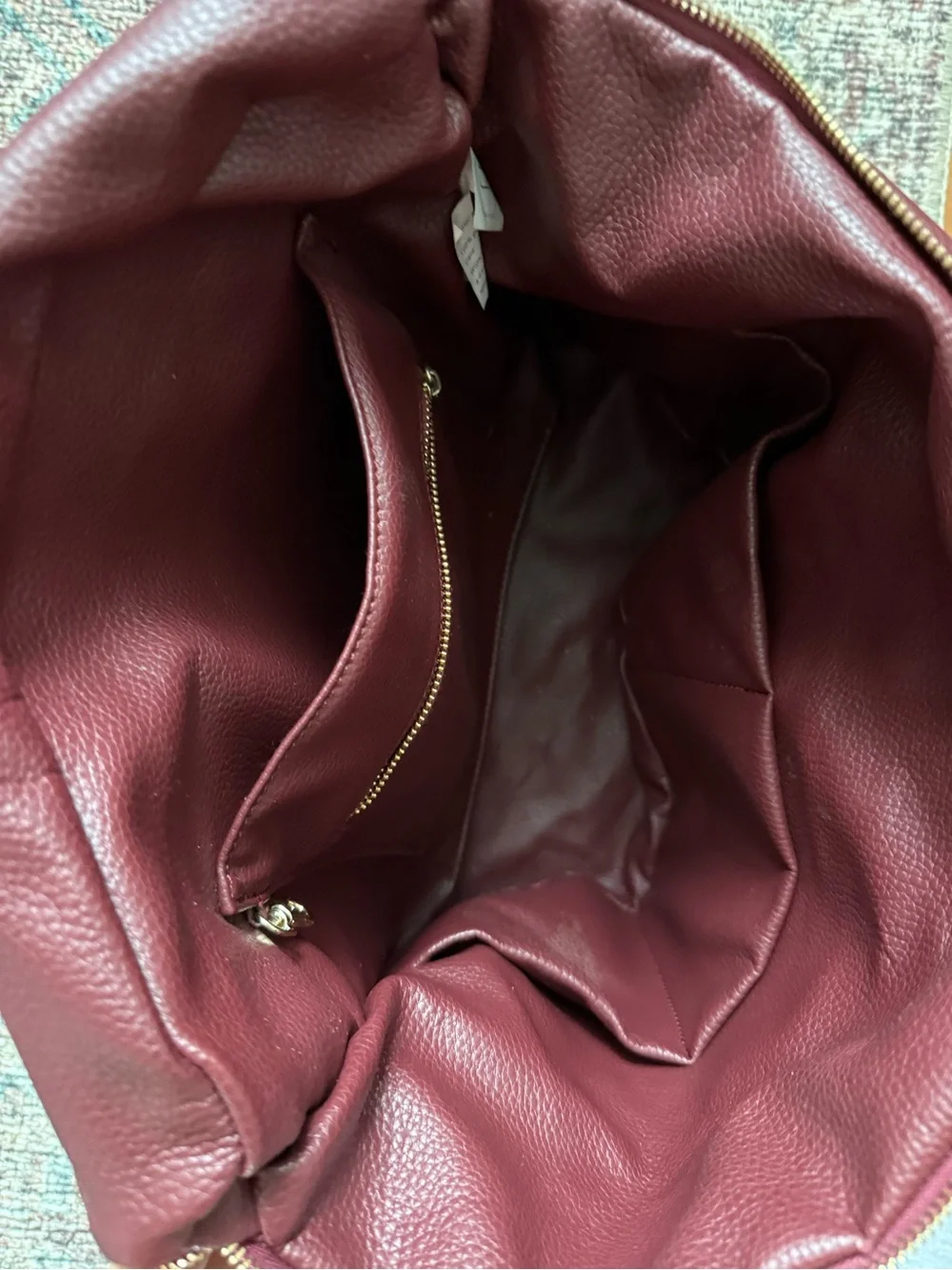 Fawn Design diaper bag Burgundy Leather-Look Backpack